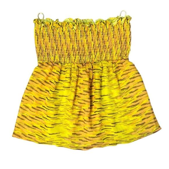 Express Y2K Silk Yellow Party Tube Top Size Medium - Picture 4 of 7